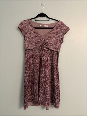 Athleta Mauve Paisley & Geometric Midi Dress